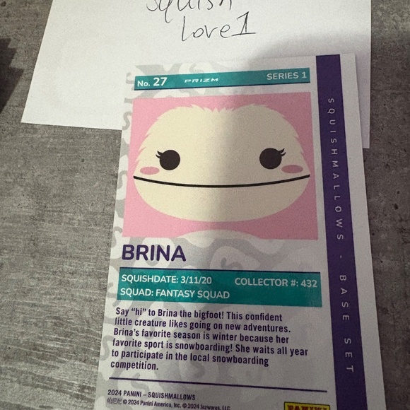 Benny & Brina the bigfoot squishmallows x panini trading cards holographic - Picture 4 of 4